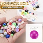 1000pcs Half Pearl 6mm Plastic Half Flatback Imitation Pearls Cabochon rose Red 