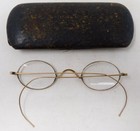 1900s Oval Eyewear Glasses 10k Gold For New Rx Antique Spectacles   Case Vtg