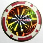 Authentic High Roller Casino Fabulous Las Vegas Nevada Red  5 Poker Chip