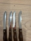 4 Cutco 59 Straight Edge Steak Knife  Brown Handle Fresh Factory Sharpened