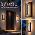 2 Pack 16  Modern Outdoor Led Wall Light 3-tier Exterior Sconce Porch Fixture