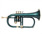 Brass Bb Flugelhorn 3 Valves Classy Green Look Jazz Band Instrument With Case  