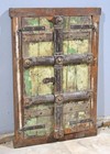 Antique Wooden Wall D  cor Large Window Frame With 2 Panels Original Old Hand Cra