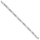 925 Sterling Silver Rhodium-plated Polished 9 Inch 5 25mm Figaro Chain Bracelet