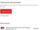 2026 Topps Chrome Baseball Team Samurai Japan Collection Collector   s Box Presale