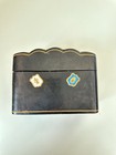 Vintage Italian Leather Playing Card Box Double Deck S Fanetti Firenze Poker