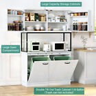 Tc-homeny Kitchen Pantry Cabinet With Tilt Out Trash Bin Cabinet Hutch Cupboard