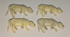 Marx 2nd Series Cows Cream Plastic Vtg 50s Farm Animal Playset Figures Lot Of 4