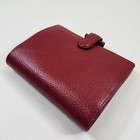 Red Filofax Pocket Finsbury Organizer Address Book Planner Italian Leather Vtg