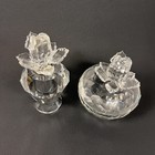 Vintage Shannon Crystal Rose Bud Perfume Bottle   Trinket Box Ireland Dauber