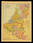 Vintage Belgium Map Netherlands Wall Art Original Atlas Brussels Amsterdam
