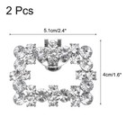 2pcs Rhinestone Shoe Clips Shoes Rectangular  Accessories For Women Silver Tone