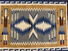 Fine Navajo Blue Yei Rug By Mary Monroe Ca  1980  54  X 32 