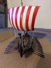 13  Drekar Dragon Headed Museum Replica Viking Longship Red Sail Nautical Ship