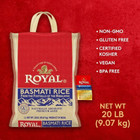 2p Authentic Royal Naturally Aged Indian White Basmati Rice Long-grain 20 Lb Bag
