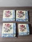Vintage American Greetings Luncheon   Cocktail Napkins Floral Overall Design 
