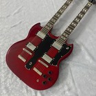 New Cherry Red 12 6 Solid Double Neck Sg Electric Guitar Custom Jimmy Page