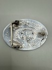 Vintage Sterling Silver Overlay Lifeline Bear Belt Buckle 42 23 Grams