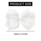 10 Pcs Large 8  White Hair Bow Clips Grosgrain 1 Count  pack Of 10   