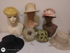 Vintage Flower And Straw Ladies Hat Lot Christian Dior Tag