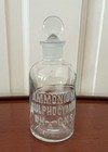 Antique Apothecary Bottle With Frosted Stopper Ammonium Sulphocyanide Nh4 Cns