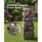 Uimoso 38 98  Cascading Rock Water Fountain 7-tier Outdoor Waterfall Led Light