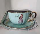 Disney Princess Ariel The Little Mermaid Gold Trim Scallop Tea Cup   Saucer New