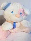Vtg 1988 Fisher Price Puffalump Pink Blue Puppy Dog Rattle Plush Soft Satin  12   