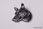 Wolf Head Pewter Pin Brooch -british Artisan Made- Husky Gray Timber Dog A66