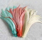 Natural  50pcs Rooster Tail Feather  Plumes Beige Diy Dyed Cock Tail Clothing  2