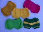 Shorts Bloomers Teddy Bear  Baby Doll Clothes Handmade Knit Lime Green Fuchsia