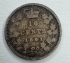 1891 Canada Silver Dime 10 Cents Coin - Queen Victoria - Sterling Silver   925 