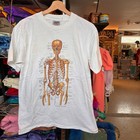 1990s Vintage Human Skeleton T-shirt Anatomical Medical Graphic Tee