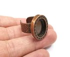 Flower Ring  Oval Ring Blank Setting  Cabochon Mounting Adjustable 18x13mm Blank