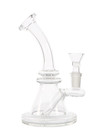 6 5  Clear Mini Travel Bent Neck Beaker Premium Glass Water Pipe Bong   14mm