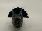 Zuni Triceratops Fetish Brandon Phillips signed  Fishrock Turquoise Horns 7036