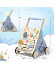 Ocean-themed Wooden Baby Walker With Activity Center  Montessori Push Walker
