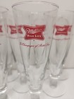 Vintage Set Of 9 Miller High Life Footed Pilsner Beer Glasses 8 5  Tall