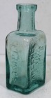 Antique Crude Wavy Aqua Medicine Bottle- Sample   Harlene For The Hair