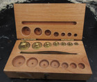 Vintage Apothecary Pharmacy Troy Balance Brass Scale Weights Oak Box Case