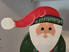 Vtg Artist Signed Folk Art Hand Painted Wooden Santa Christmas Decor 12   Read 