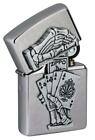 Zippo Windproof Emblem Lighter With Dead Mans s Hand  Poker  49536  Nib 