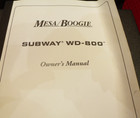 Mesa Boogie Subway Wd-800 Tube Bass Guitar Amp Amplifier Head