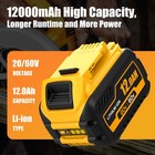 Pack 12 0ah 8 0ah Replacement For Dewalt 20v 60v Flexvolt Battery Dcb606  dcb206