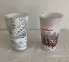 Vintage Budweiser Clydesdale 6  Frosted Glasses Set Of 2