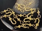 16 Pcs   8 Pair Gold Plated Pewter Hook Clasps
