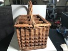 Vintage 6 Bottles Wicker Wine Carrying  Basket  