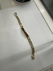 Yellow Gold Curb Link Id Bracelet 8 5   - 14kt  solid 