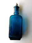 Blue Ayer s Hair Vigor Glass Bottle  With Metal Stopper