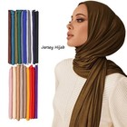 Fashion Modal Cotton Jersey Hijab Scarf Long Muslim Shawl Plain Soft Turban Tie